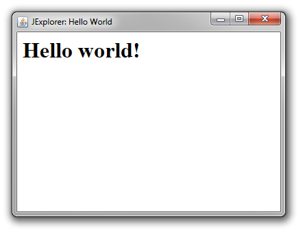 Hello world example output